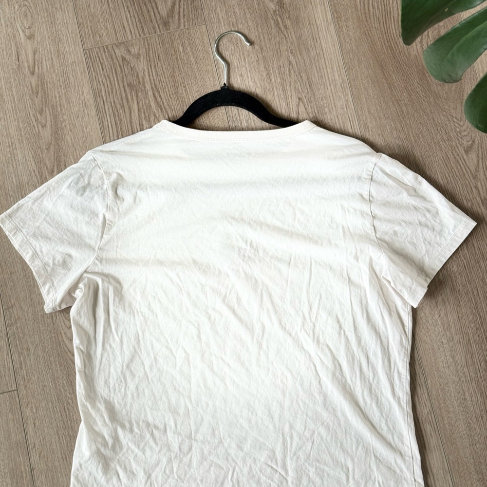 Abercrombie & Fitch Skimming White Tee Cherry Green Embroidery Y2K Sz.M - Picture 4 of 4